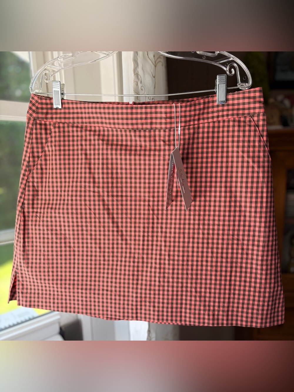 NWT Lady Hagen Carroll Gingham Golf Skort Sporty Athleisure Preppy Sz 12